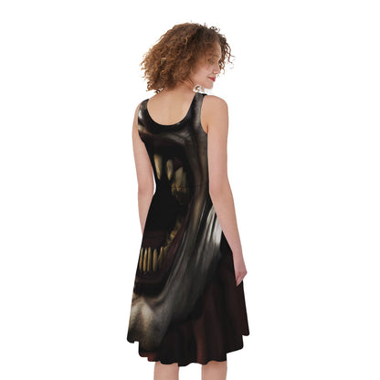 Halloween Clown Print Women's Sleeveless Dress