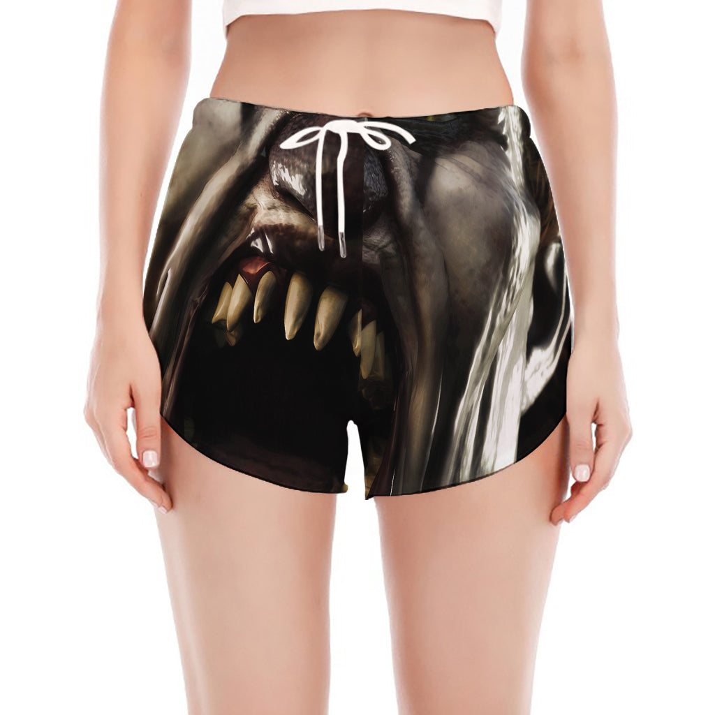 Halloween Clown Print Women's Split Running Shorts