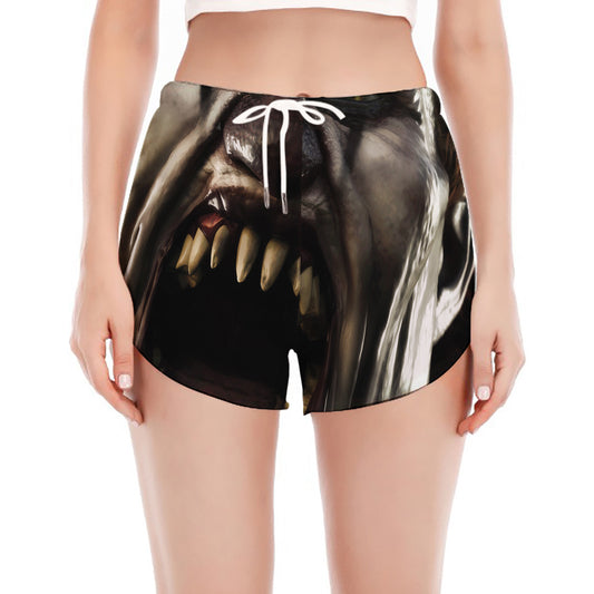 Halloween Clown Print Women's Split Running Shorts