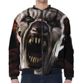 Halloween Clown Print Zip Sleeve Bomber Jacket