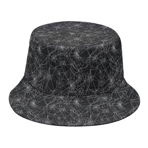 Halloween Cobweb Pattern Print Bucket Hat