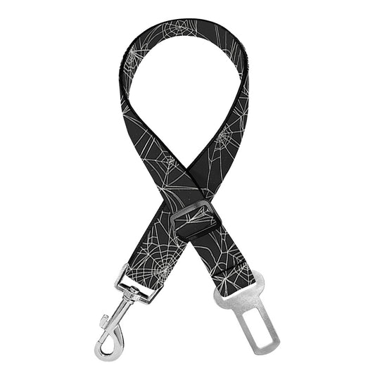 Halloween Cobweb Pattern Print Dog Seat Belt