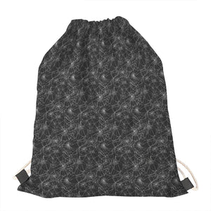 Halloween Cobweb Pattern Print Drawstring Bag