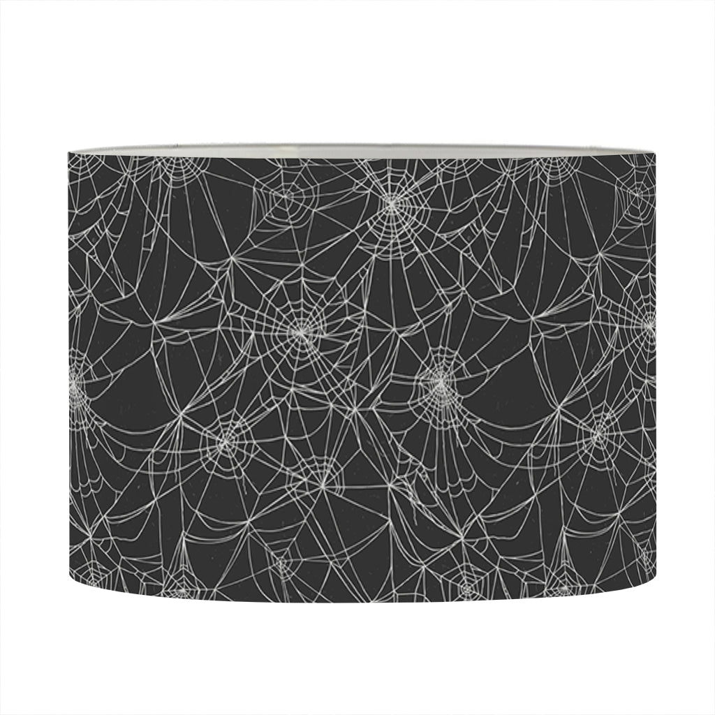 Halloween Cobweb Pattern Print Drum Lamp Shade