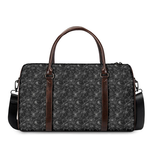 Halloween Cobweb Pattern Print Duffle Bag