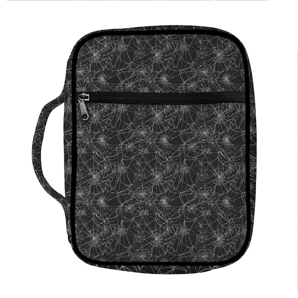 Halloween Cobweb Pattern Print Front Pocket Bible Bag