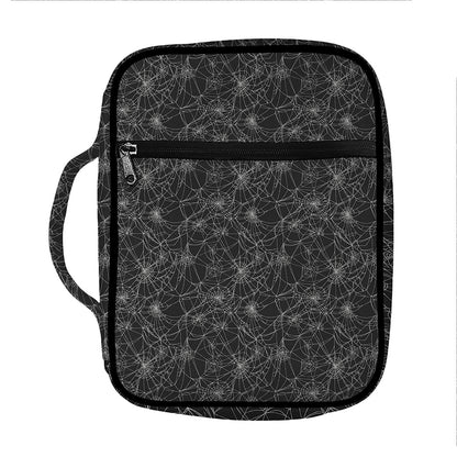 Halloween Cobweb Pattern Print Front Pocket Bible Bag