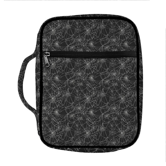 Halloween Cobweb Pattern Print Front Pocket Bible Bag