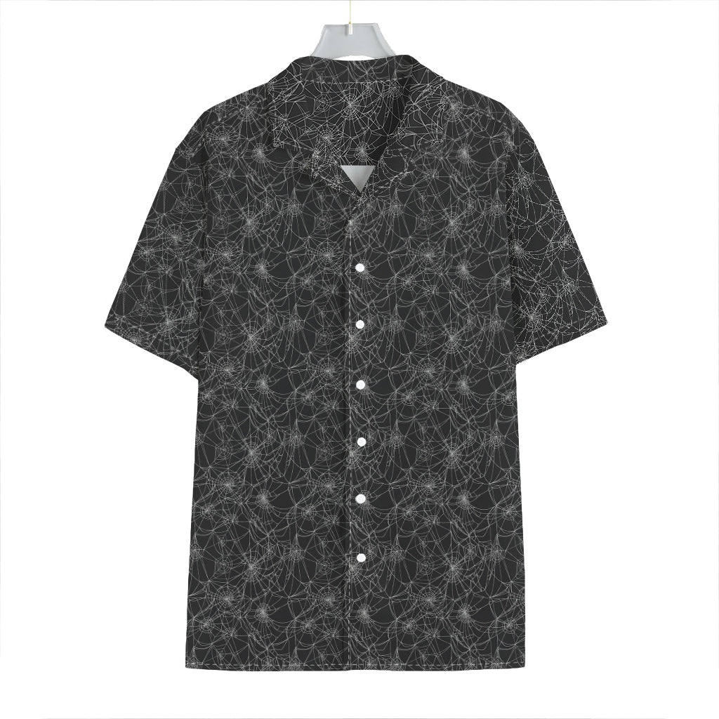 Halloween Cobweb Pattern Print Hawaiian Shirt