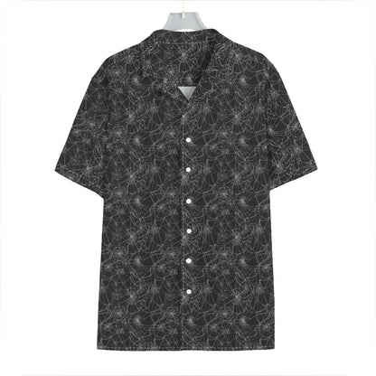 Halloween Cobweb Pattern Print Hawaiian Shirt
