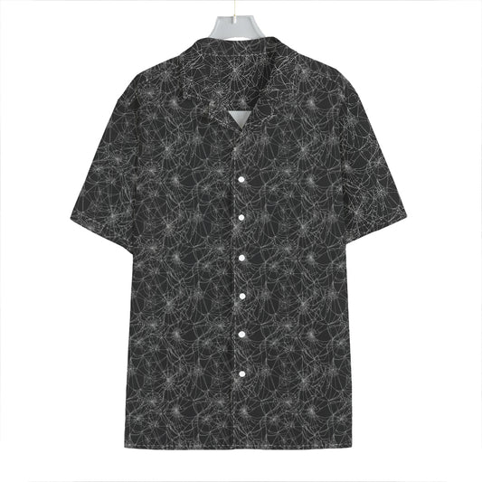 Halloween Cobweb Pattern Print Hawaiian Shirt