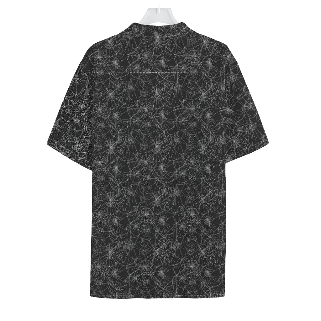 Halloween Cobweb Pattern Print Hawaiian Shirt
