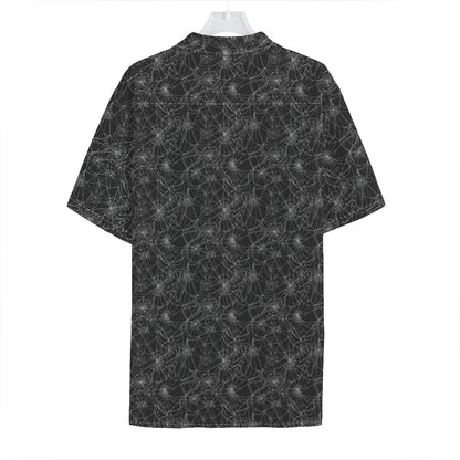 Halloween Cobweb Pattern Print Hawaiian Shirt