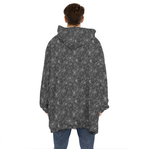 Halloween Cobweb Pattern Print Hoodie Blanket