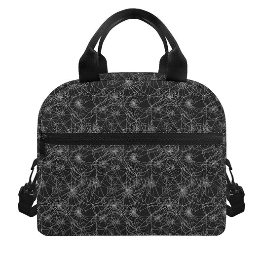 Halloween Cobweb Pattern Print Insulated Lunch Bag