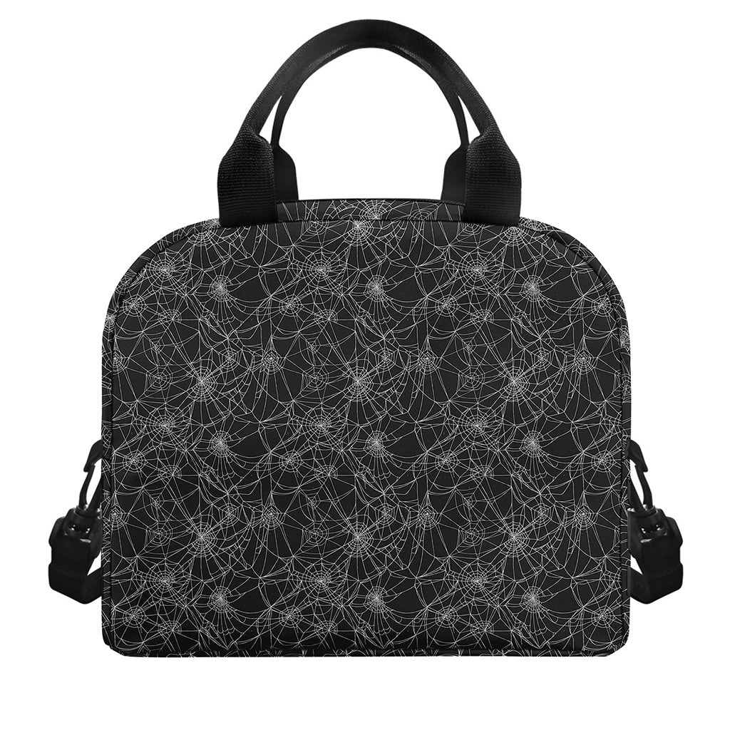 Halloween Cobweb Pattern Print Insulated Lunch Bag