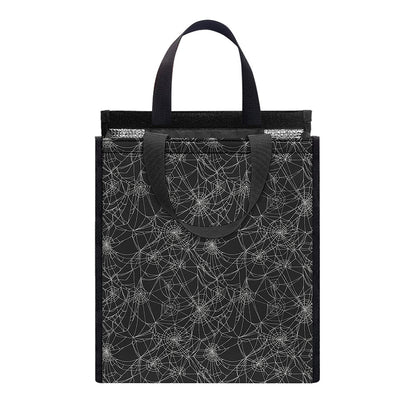Halloween Cobweb Pattern Print Insulated Lunch Tote