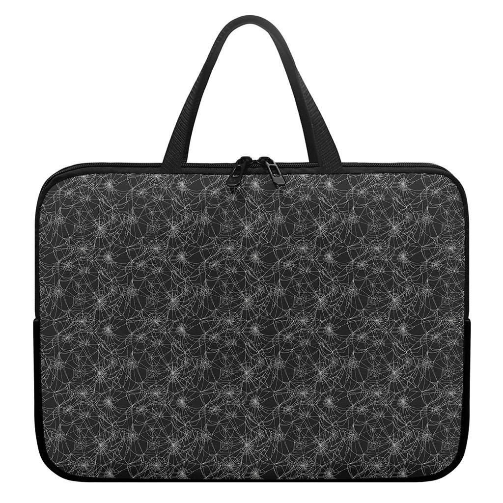 Halloween Cobweb Pattern Print Laptop Sleeve With Handle