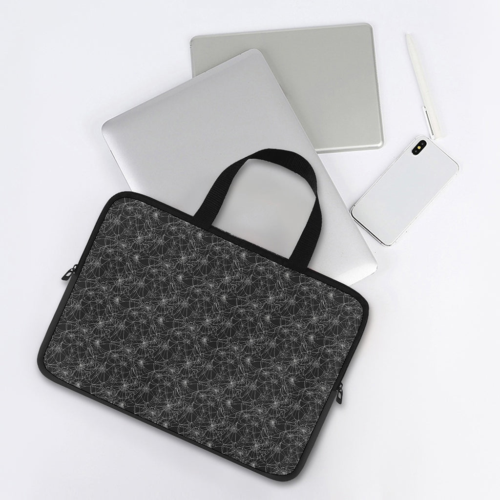 Halloween Cobweb Pattern Print Laptop Sleeve With Handle