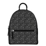 Halloween Cobweb Pattern Print Leather Backpack