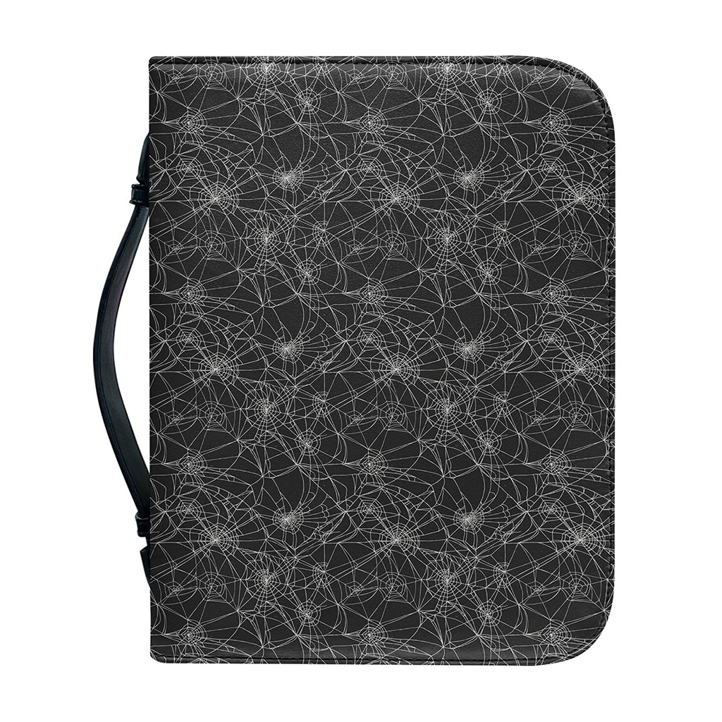 Halloween Cobweb Pattern Print Leather Bible Cover