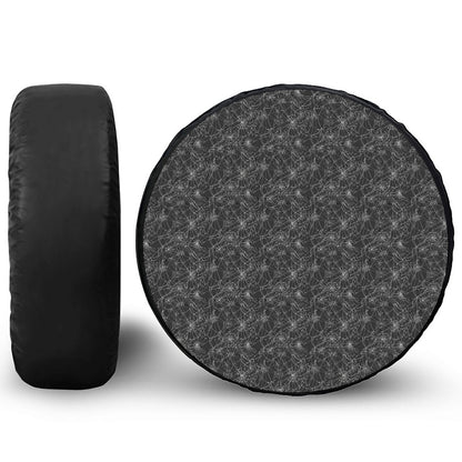 Halloween Cobweb Pattern Print Leather Spare Tire Cover