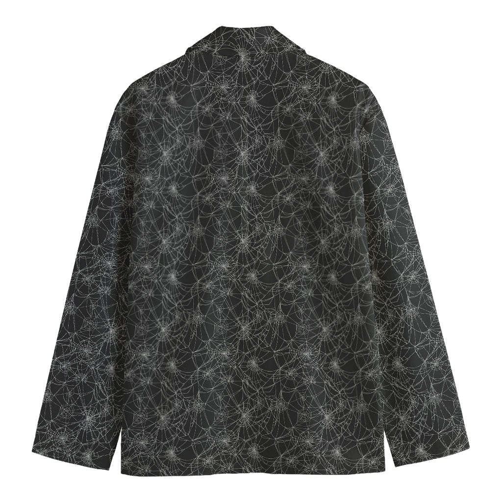 Halloween Cobweb Pattern Print Men's Blazer