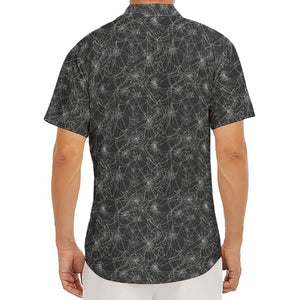 Halloween Cobweb Pattern Print Men's Deep V-Neck Shirt