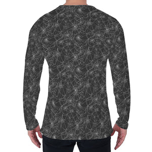 Halloween Cobweb Pattern Print Men's Long Sleeve T-Shirt