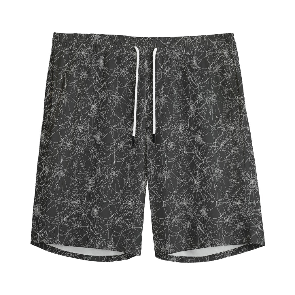 Halloween Cobweb Pattern Print Men's Sports Shorts