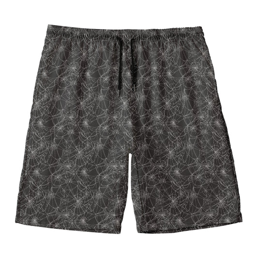 Halloween Cobweb Pattern Print Men's Swim Trunks