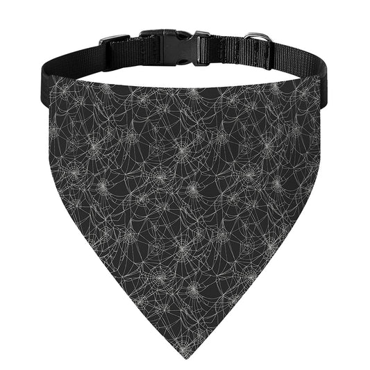 Halloween Cobweb Pattern Print Over The Collar Dog Bandana