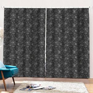 Halloween Cobweb Pattern Print Pencil Pleat Curtains