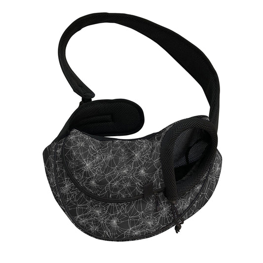 Halloween Cobweb Pattern Print Pet Sling Carrier