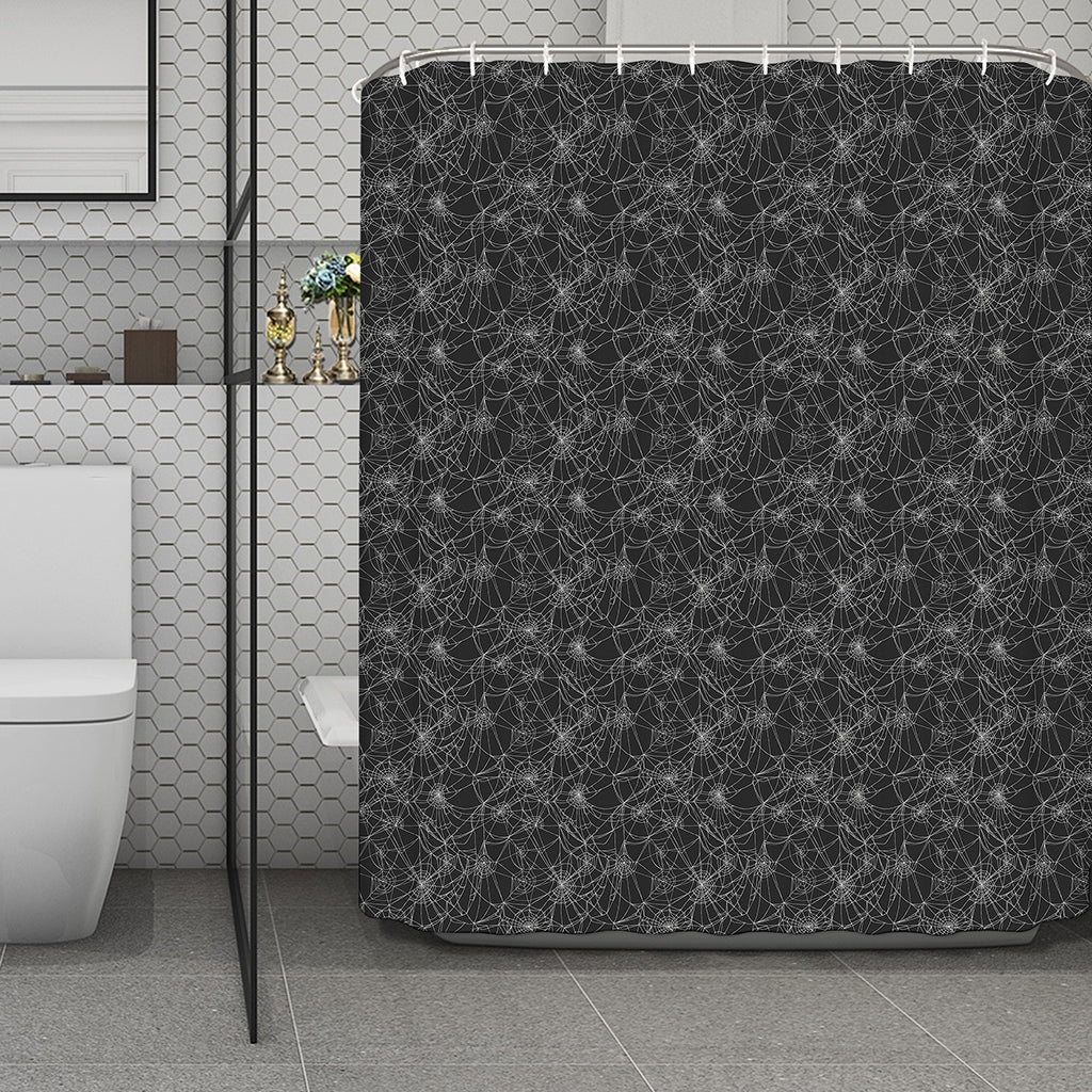 Halloween Cobweb Pattern Print Polyester Shower Curtain