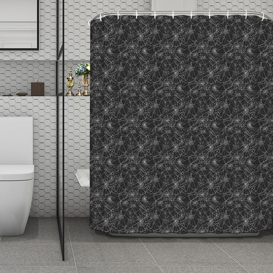 Halloween Cobweb Pattern Print Polyester Shower Curtain