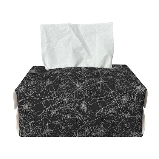 Halloween Cobweb Pattern Print Rectangle Tissue Box Cover