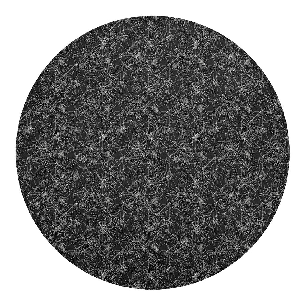 Halloween Cobweb Pattern Print Round Blanket