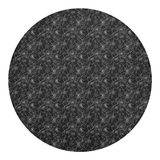 Halloween Cobweb Pattern Print Round Blanket