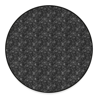 Halloween Cobweb Pattern Print Round Floor Mat