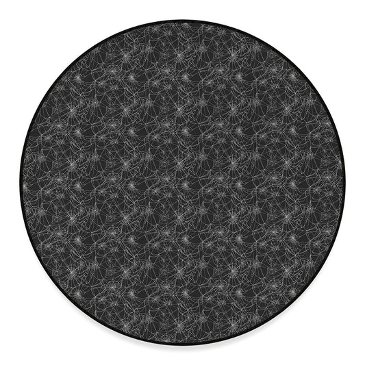 Halloween Cobweb Pattern Print Round Floor Mat