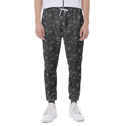 Halloween Cobweb Pattern Print Scuba Joggers