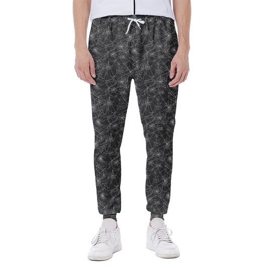 Halloween Cobweb Pattern Print Scuba Joggers