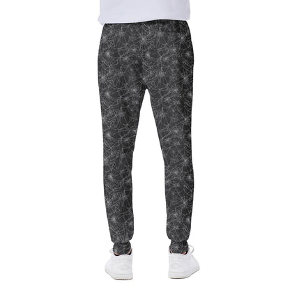 Halloween Cobweb Pattern Print Scuba Joggers