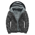 Halloween Cobweb Pattern Print Sherpa Lined Zip Up Hoodie
