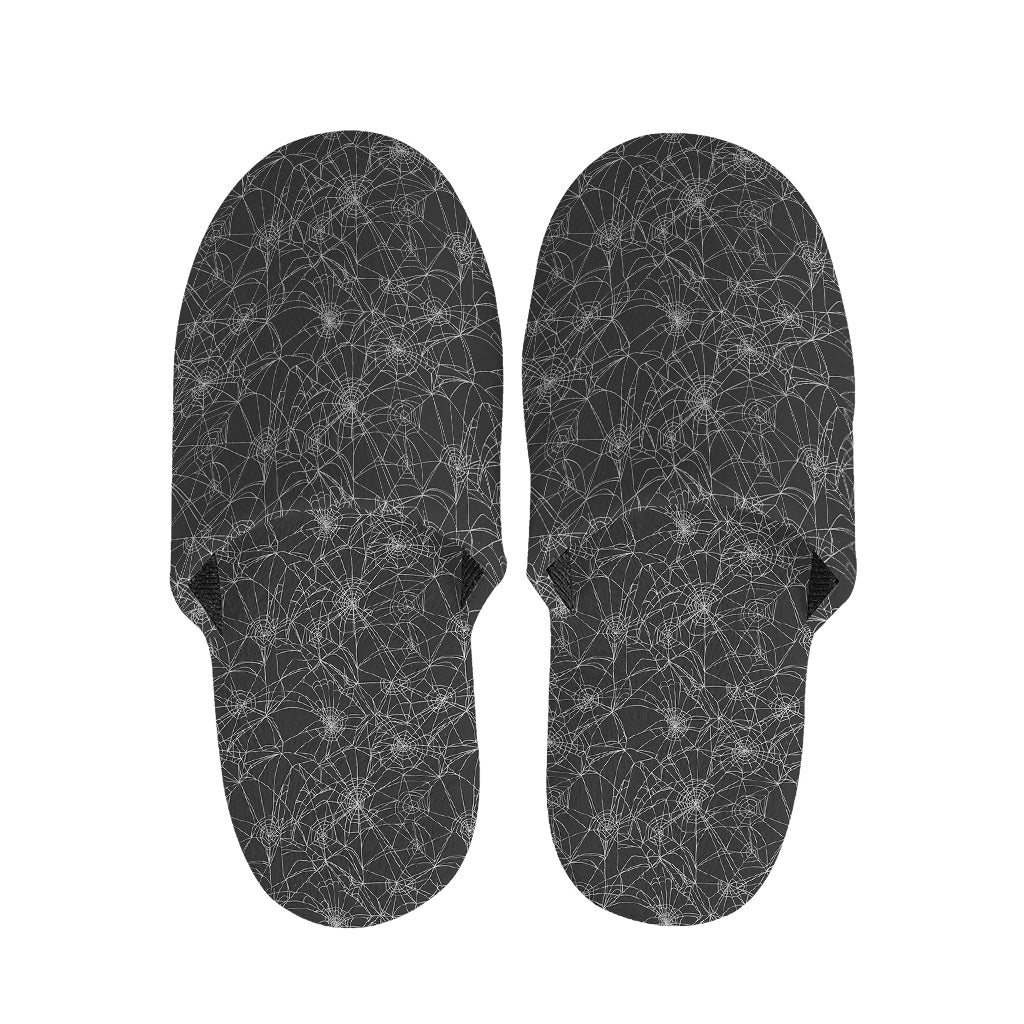 Halloween Cobweb Pattern Print Slippers