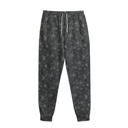 Halloween Cobweb Pattern Print Sweatpants