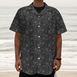 Halloween Cobweb Pattern Print Textured Short Sleeve Shirt