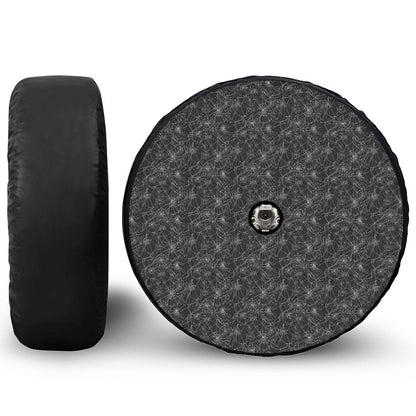 Halloween Cobweb Pattern Print Tire Cover With Camera Hole