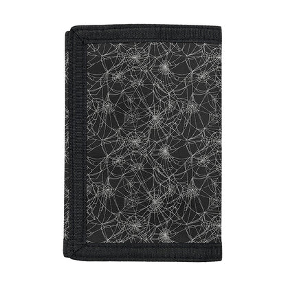 Halloween Cobweb Pattern Print Trifold Wallet